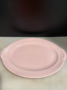 12" TAYLOR SMITH &T TS&T LuRay Pastels Pink Oval Serving Platter